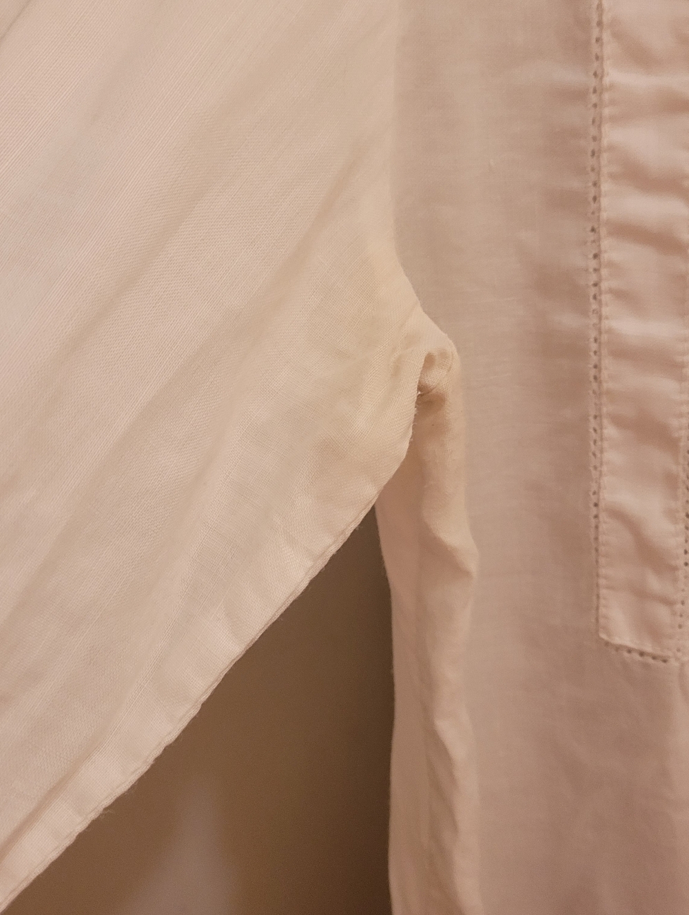 Catwalk Studio Women's M White Pintuck Button-Up Blouse 100% Ramie Cotton - Picture 6 of 11